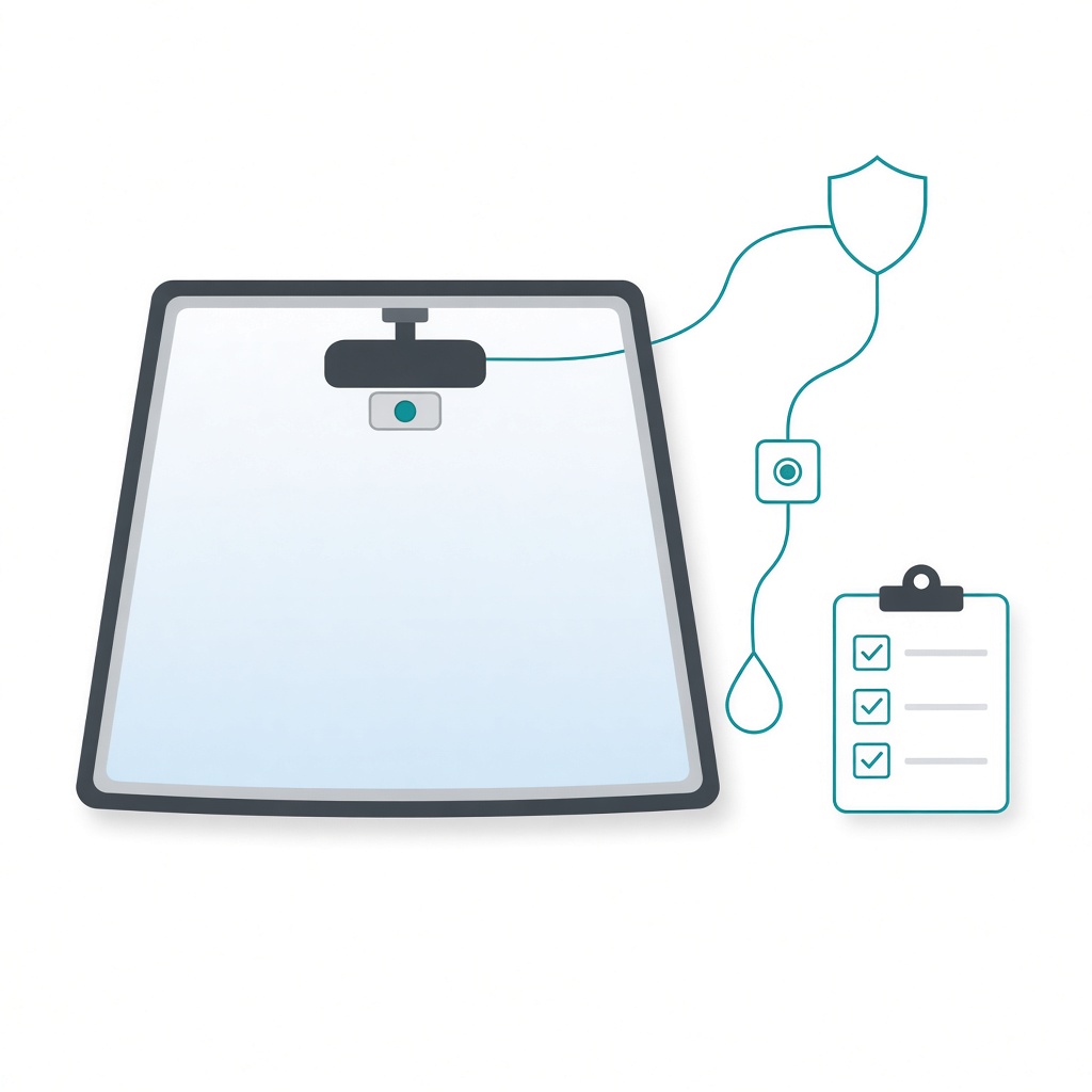 Illustration showing what is included in a windscreen replacement quote